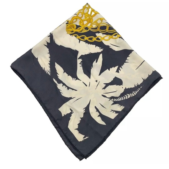 Authentic Celine Black and White Belt Pattern Silk Scarf - Picture 8 of 16